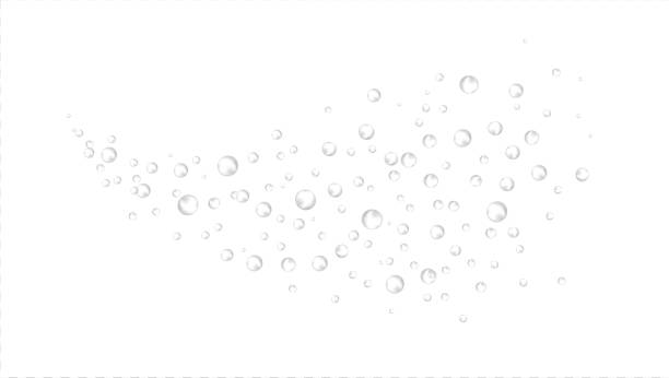 Spray of bubbles of water or air. 3d vector realistic. underwater air, rain, effervescent drink, champagne, oxygen, gas bubbles, foam or water. Spray of bubbles of water or air. 3d vector realistic. underwater air, rain, effervescent drink, champagne, oxygen, gas bubbles, foam or water. Oxygen stock illustrations