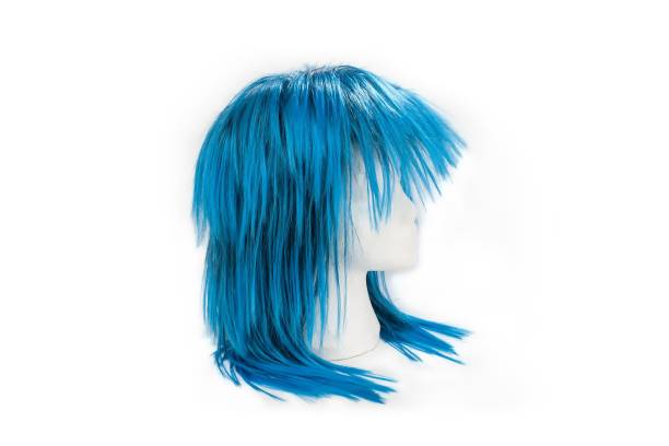 istock fashion color wig on white background. 1127498619