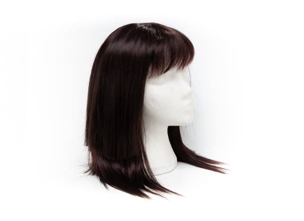 istock Fashion black color wig on white background. 1127498663