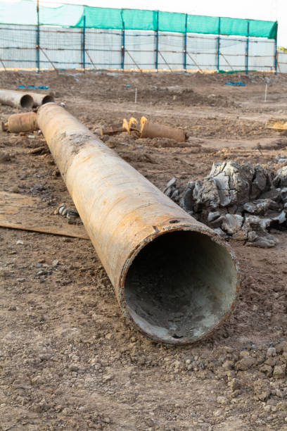 istock Steel casing for protection soil slide from drilling 1127501228