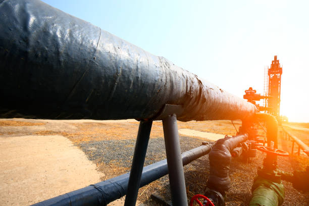 istock Oil pipes and valves 1127502439