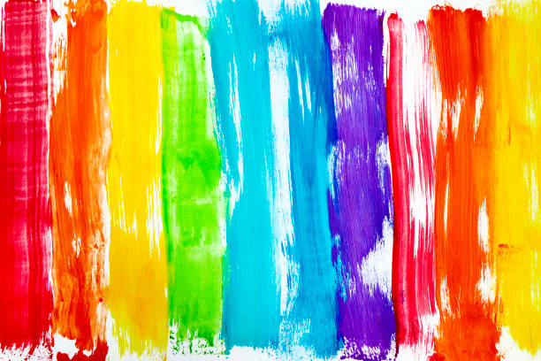 istock Rainbow colored streaks of paint 1127503421