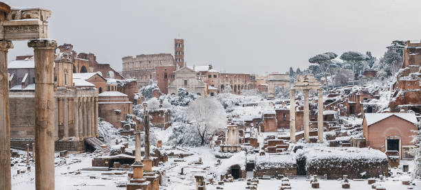istock Roman Forum with snow 1127504020