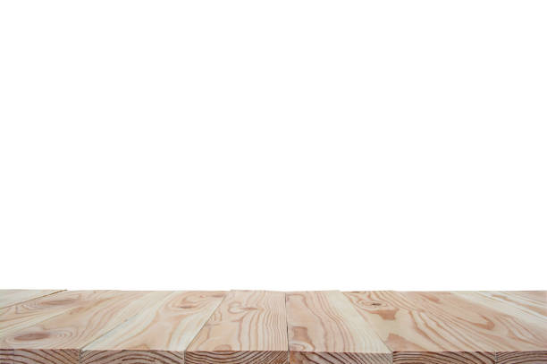 istock Empty wooden board table top isolated on white background with clipping path and copy space for display or montage your products 1127506461