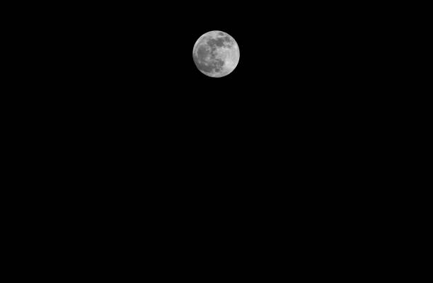 dark night with starless sky and the big full moon with copyspace to insert your TEXT