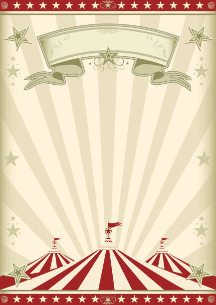 레인 보우 레드 서커스 빈티지 - circus tent 이미지 stock illustrations