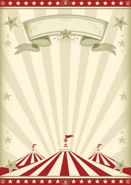 Vector illustration of rainbow red circus vintage