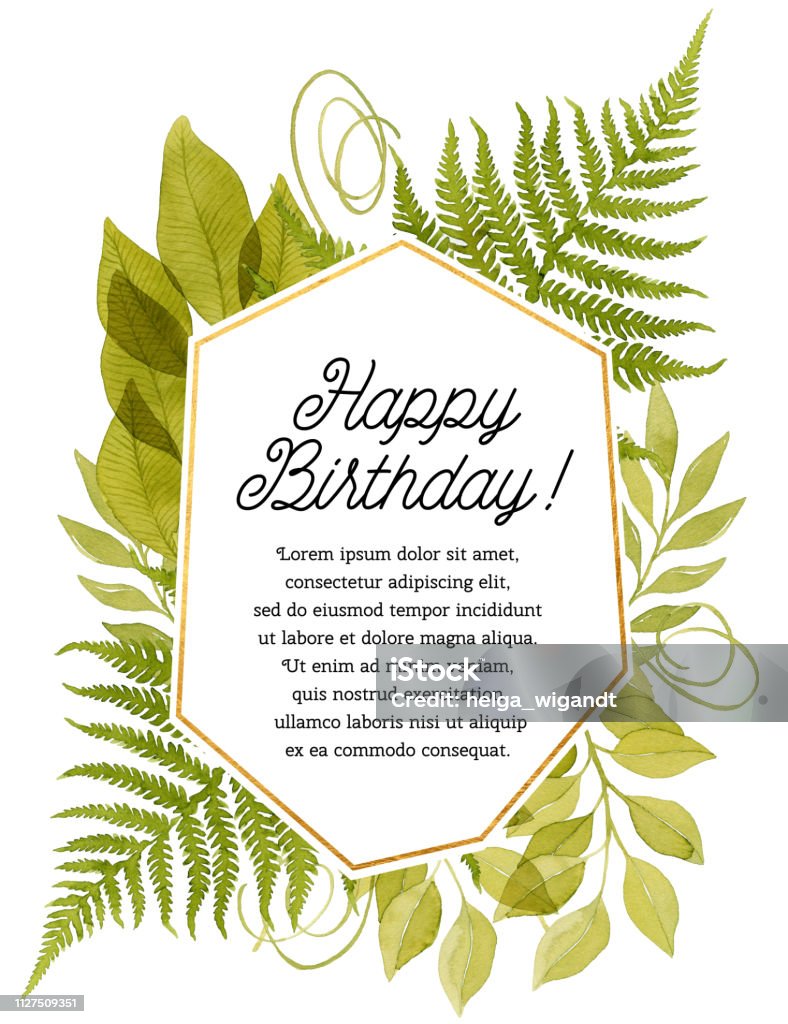 Happy Birthday Greeting Card Template Golden Polygonal Template ...