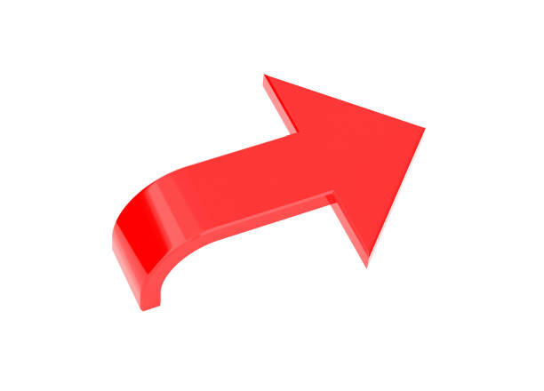 istock Red shiny arrows. 3d rendering illustration isolated on white background 1127511319