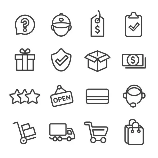Vector illustration of Shopping and Sale Icons Set - Line Series