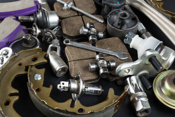 istock Various Car parts on dark background 1127517713