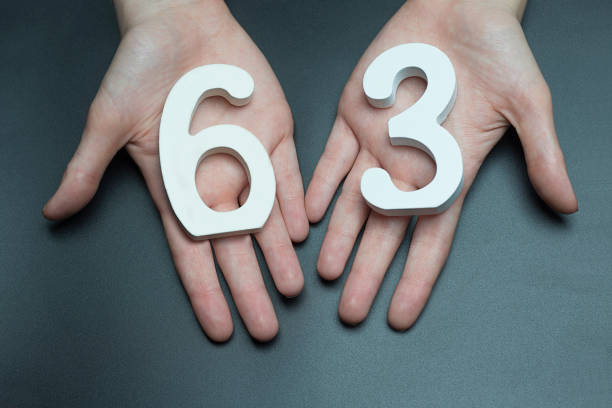 istock On the female palms figure sixty-three. 1127517870