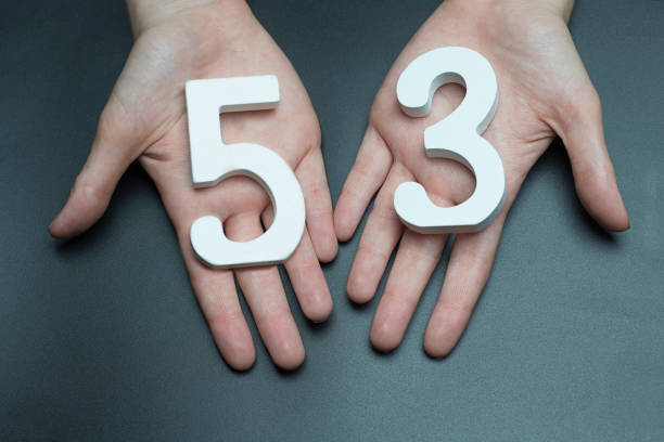 istock On the female palms figure fifty-three. 1127518031