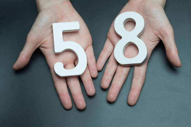 istock On the female palms figure fifty-seven. 1127518975