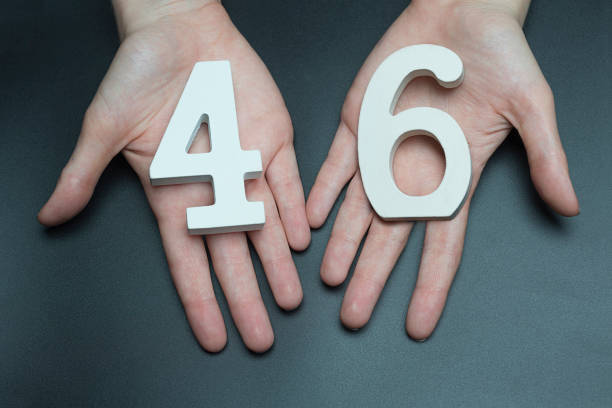 istock On the female palms figure forty-six. 1127519051