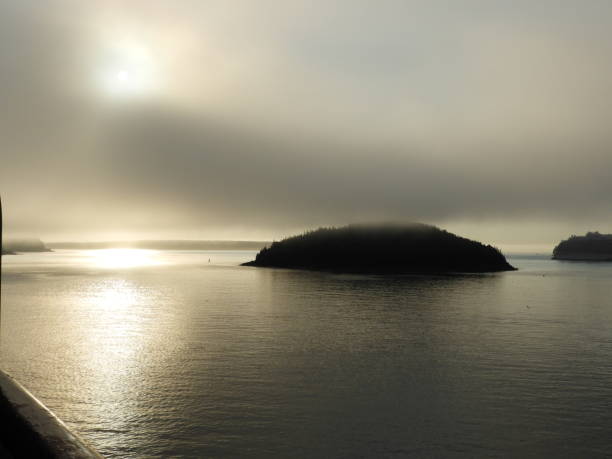 sunrise in bar harbour, maine, usa - wolk imagens e fotografias de stock