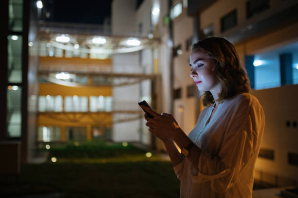 istock Late night chatting on front of the office building 1127519215