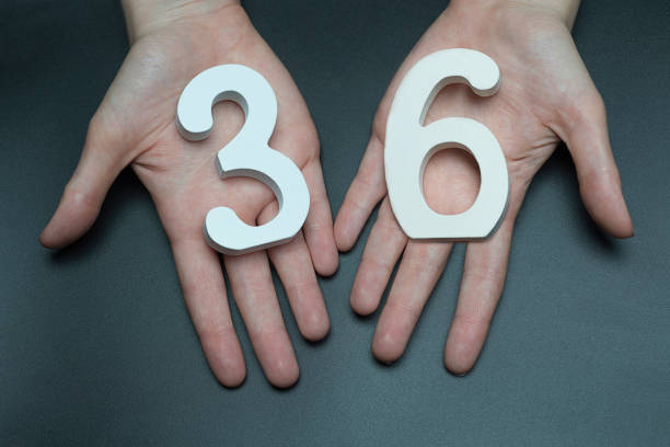 istock On the female palms figure thirty-six. 1127519283