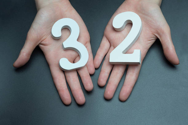 istock On the female palms figure thirty-two. 1127519340