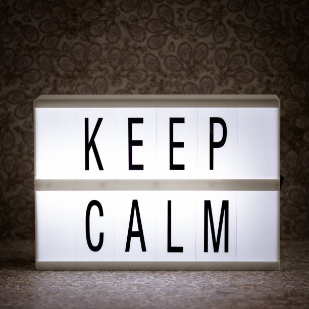 istock Lightbox with Powerful, Inspirational and Motivational Two Word Quote, Keep Calm 1127520368