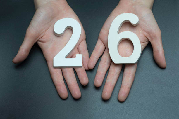 istock On the female palms figure twenty-six. 1127520523