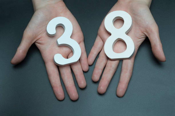 istock On the female palms figure thirty-eight. 1127520956