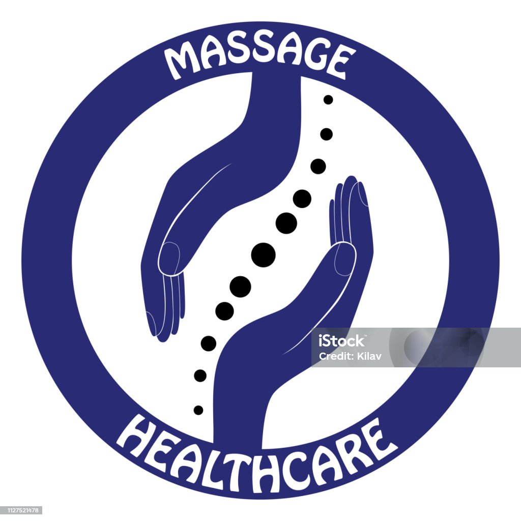 Chiropractic logo hand design. Spine logo template. Spinal Symbol - Vector Hand stock vector