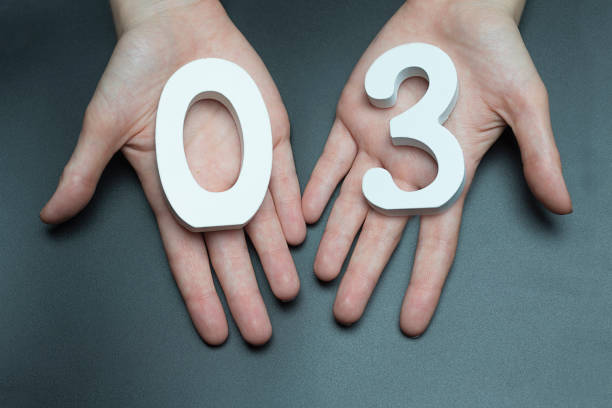 istock On the palms of the figure three and zero. 1127522519