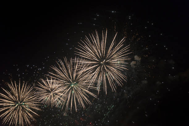 istock Fireworks in the night sky on a holiday. 1127522665