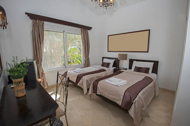 istock Interior design of bedroom in house 1127524269