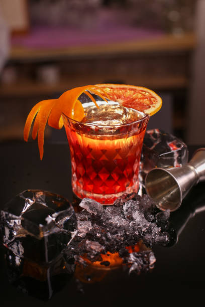 istock alocohol cocktail negroni on black surface 1127525329