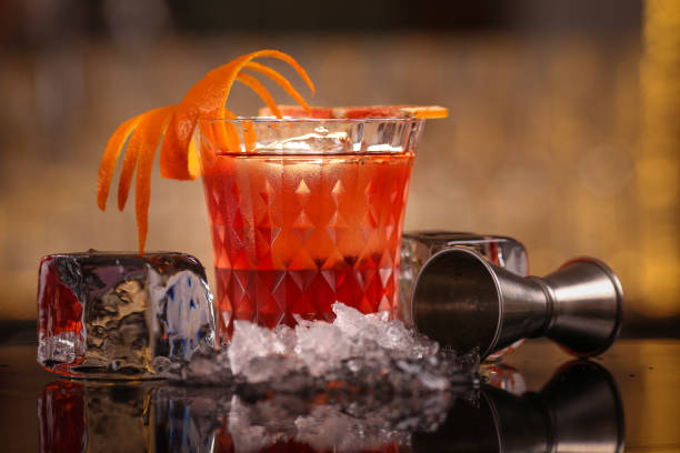 istock alocohol cocktail negroni on black surface 1127525369