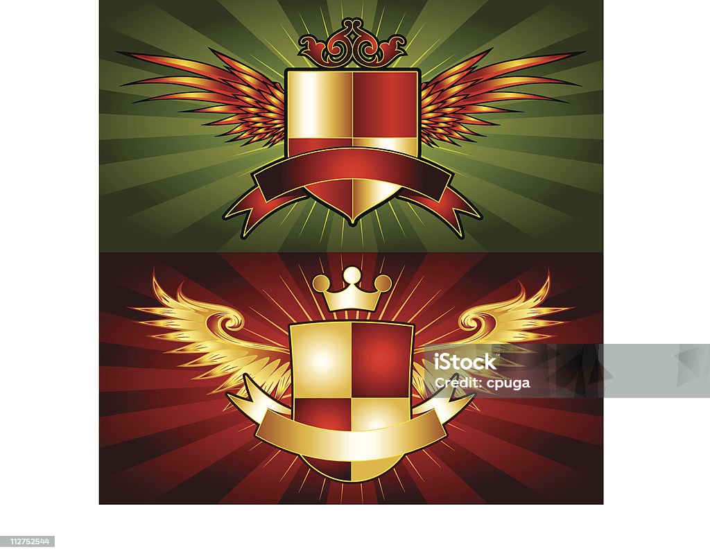 Logotipo Crests sin royalties de alas - arte vectorial de Ala de animal libre de derechos