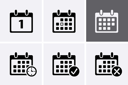 Calendar Icons Vector. Reminder time icon