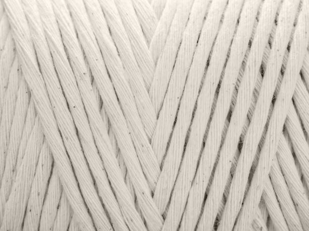 istock Cotton cord for macrame. Skein closeup. White background 1127531986