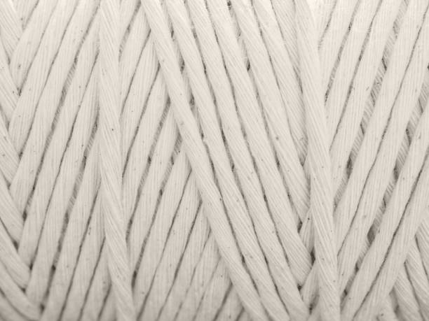 istock Cotton cord for macrame. Skein closeup. White background 1127531993