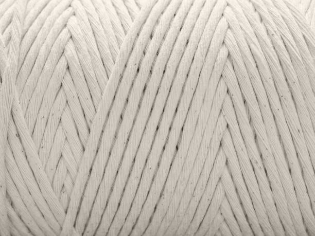 istock Cotton cord for macrame. Skein closeup. White background 1127532026