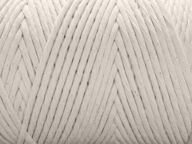 istock Cotton cord for macrame. Skein closeup. White background 1127532040