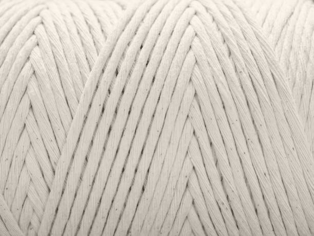 istock Cotton cord for macrame. Skein closeup. White background 1127532057