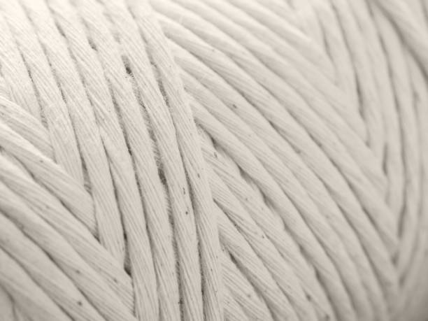 istock Cotton cord for macrame. Skein closeup. White background 1127532094