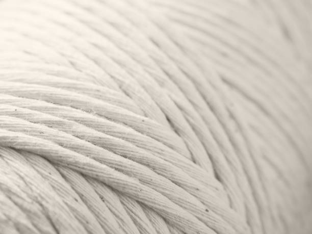 istock Cotton cord for macrame. Skein closeup. White background 1127532122