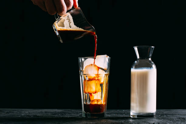 istock Tasty Ice Latte on Dark Background 1127533985
