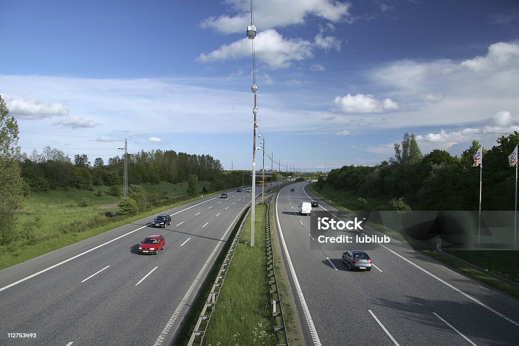 Verkehr auf Autobahn in Dänemark#1 - Lizenzfrei Ansicht aus erhöhter Perspektive Stock-Foto