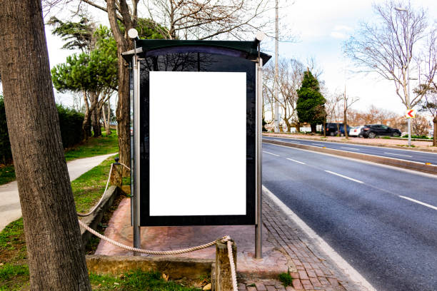 This is for advertisers to place ad copy samples on a bus shelter Billboard, Template, Bus Shelter, Advertisement bus shelter stock pictures, royalty-free photos & images