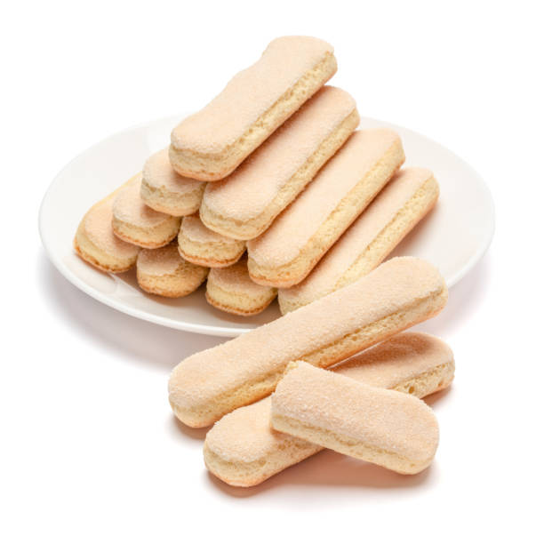 istock Traditional Italian Savoiardi ladyfingers Biscuits on White Background 1127537456