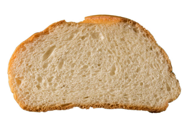 istock Piece of white bread on a white background 1127537588