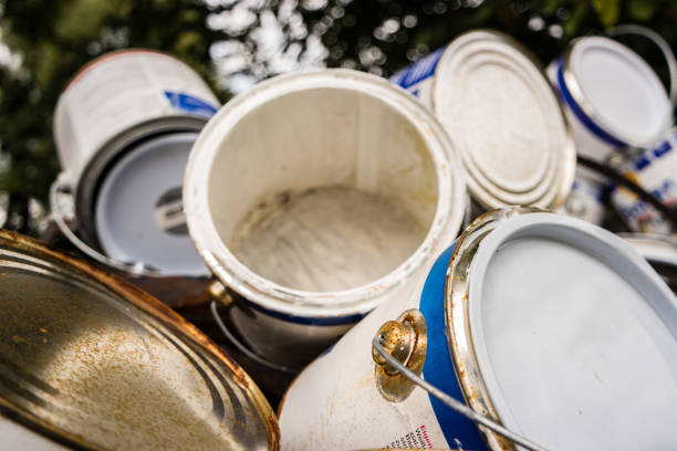 Old paint buckets Old paint buckets rust germany stock pictures, royalty-free photos & images