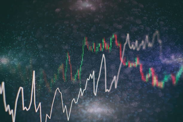 istock Abstract glowing forex chart interface wallpaper. Investment, trade, stock, finance and analysis concept. 1127538194