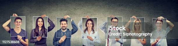 Group Of Happy Smiling People Stock Photo - Download Image Now - Human Face, Change, Individuality