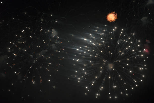 istock Fireworks in the night sky on a holiday. 1127538655